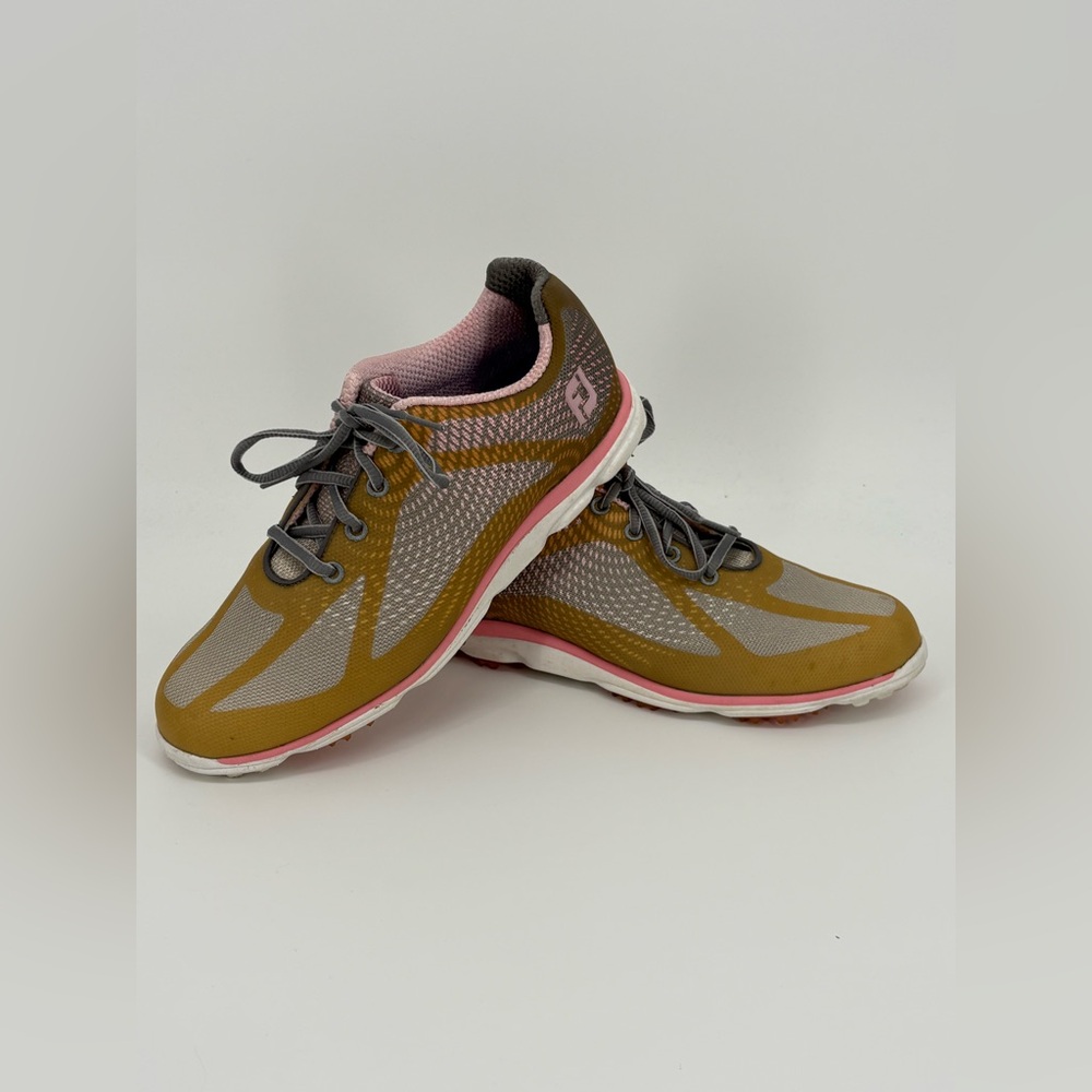 FootJoy Golf Shoes Gold Pink Gray Spiked eMPOWER Style 98000 Women’s 9M